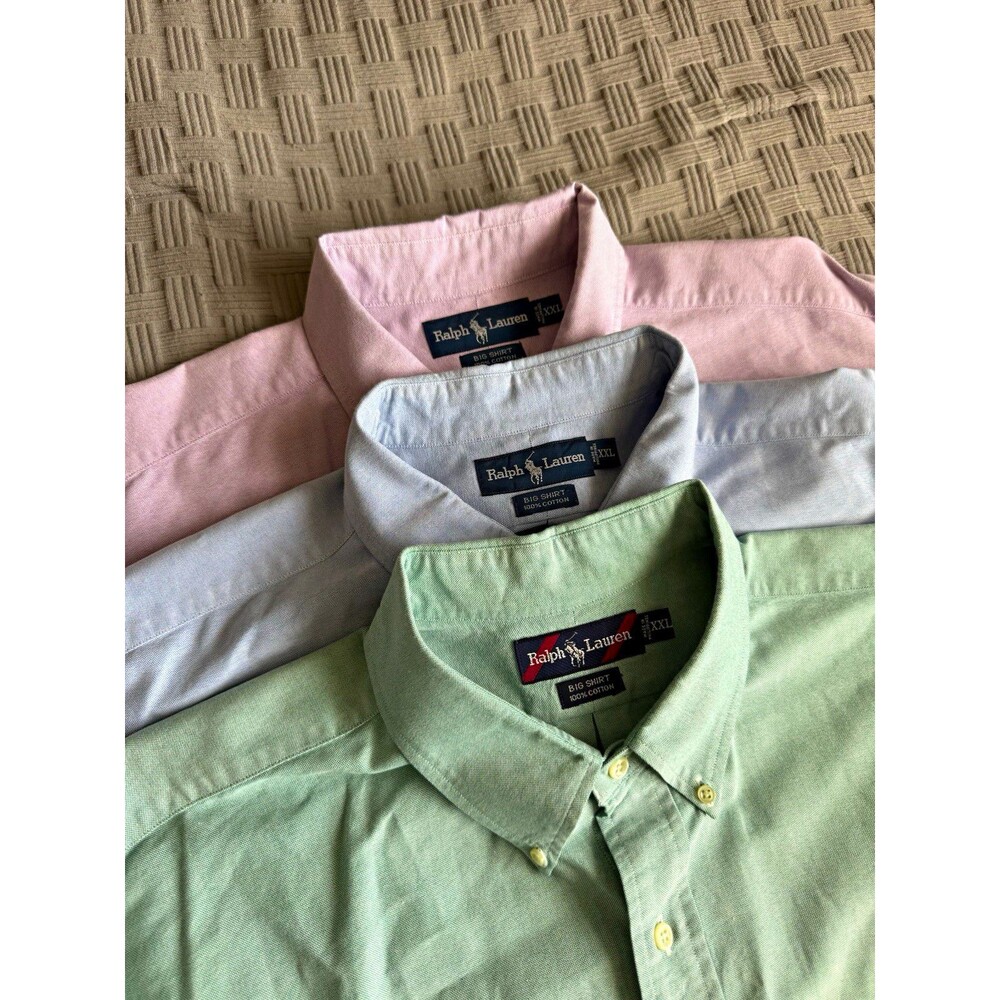 Ralph Lauren Big Shirt Oxford Button-Down Long Sleeve 2XL, Pack of 3